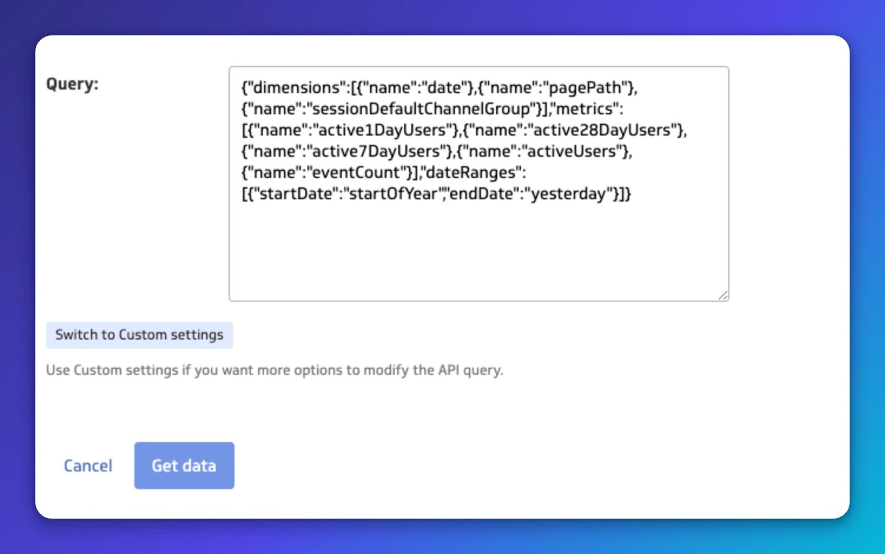 Google Analytics 4 Klips Data Connector