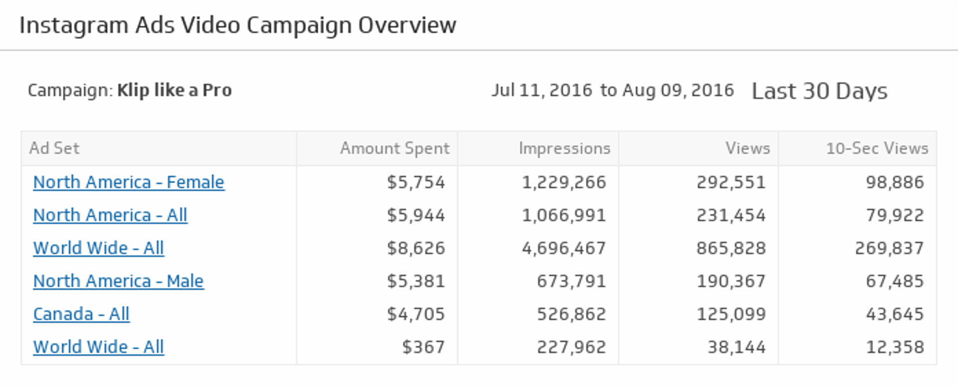Instagram Ads Video Campaign Overview
