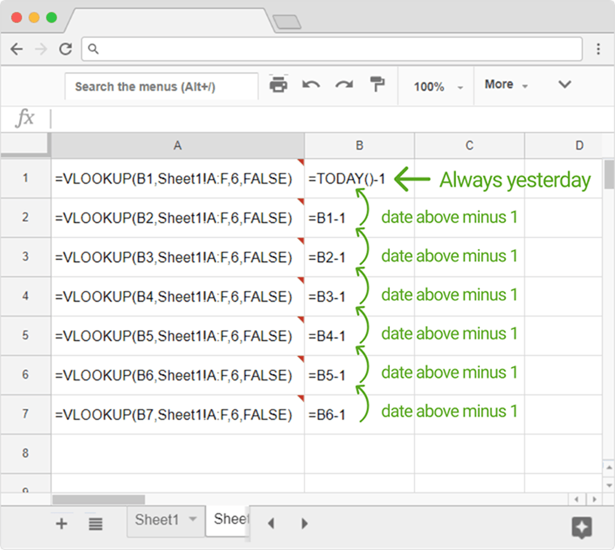 Google Sheets Rolling Periods of Time