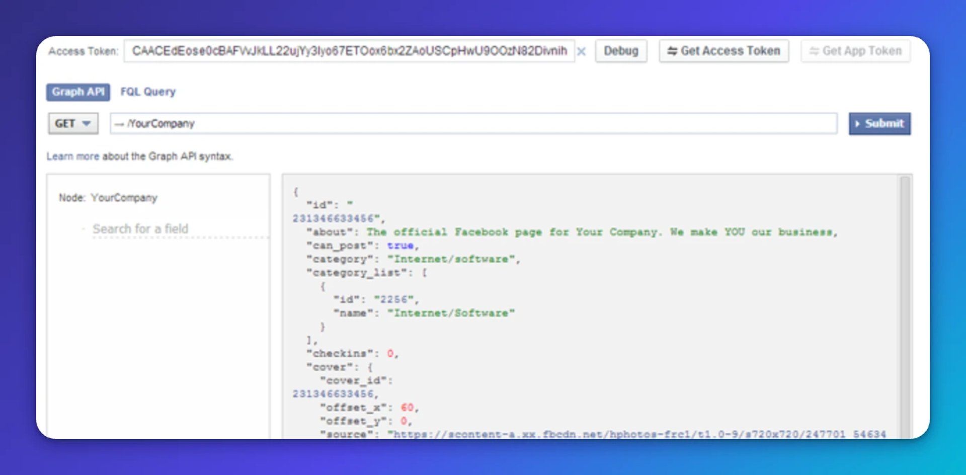 klipfolio - view page information facebook