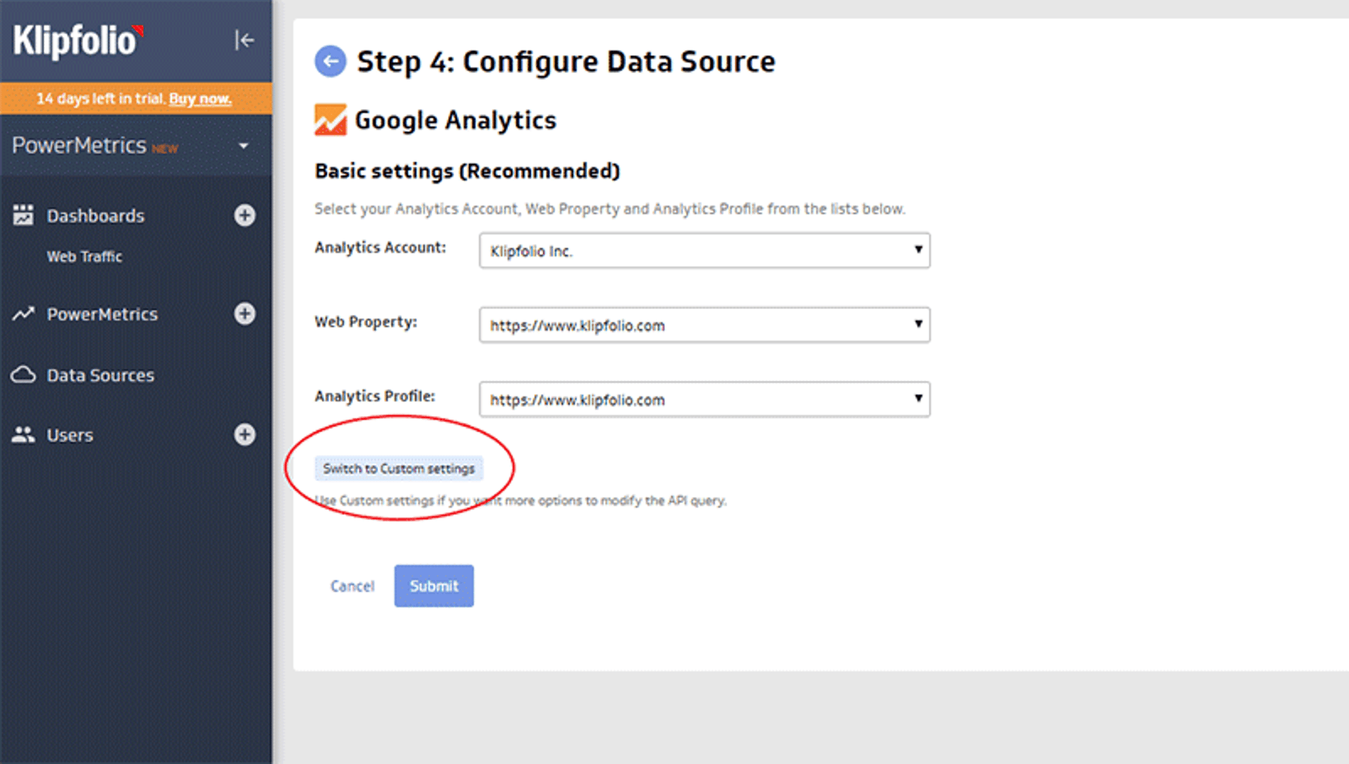 How to Work with Ga Data in Klipfolio Ga Data Source 4