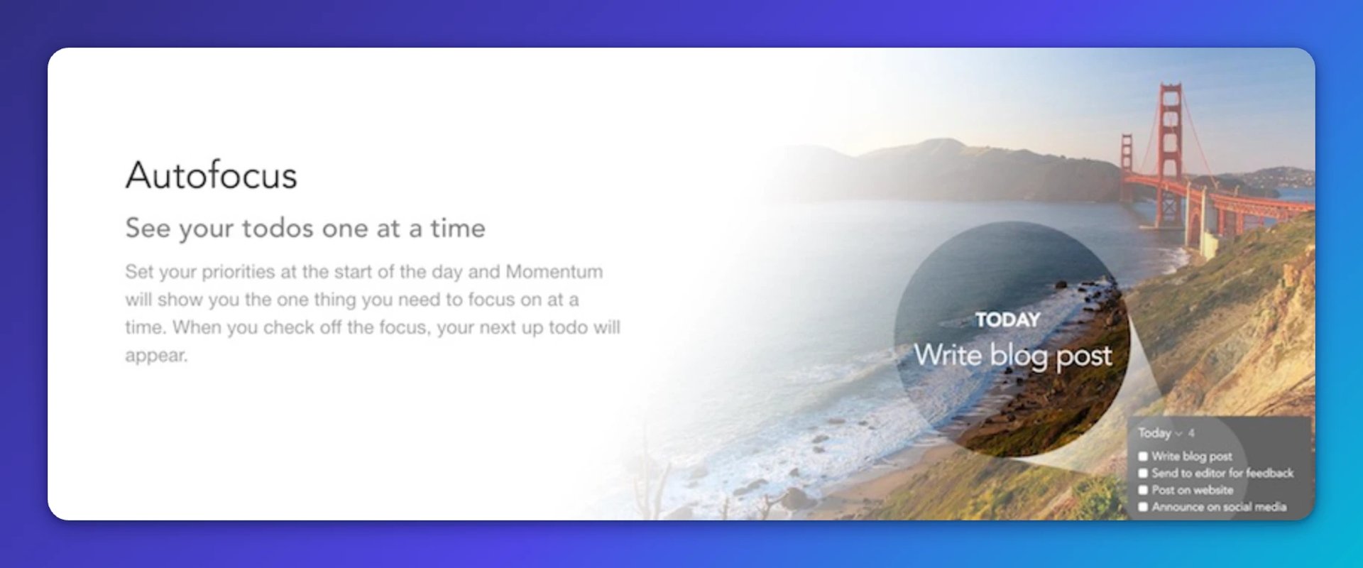 Momentum S Autofocus Feature Displays A Single Daily Task Wr Inset