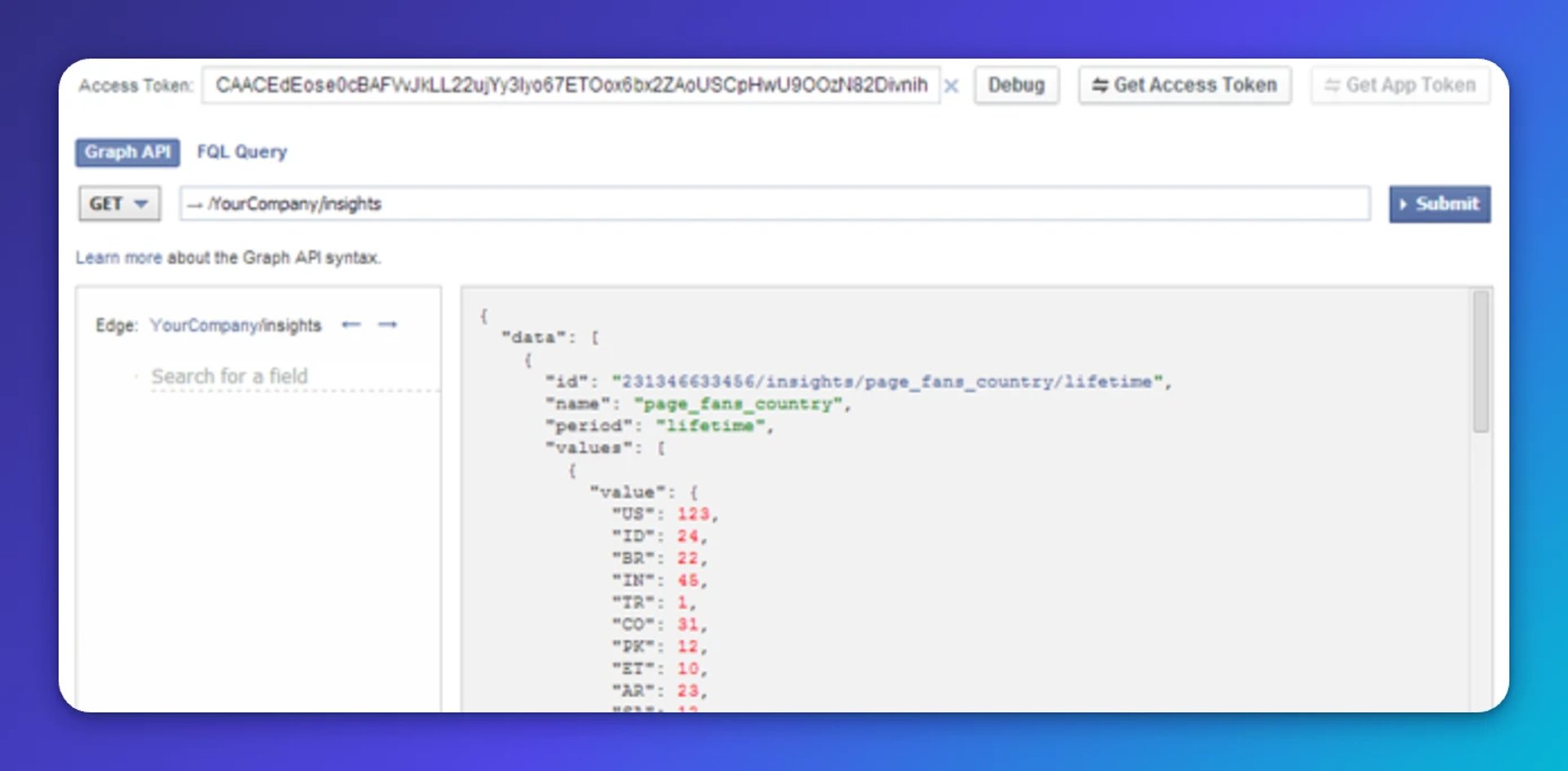 klipfolio - view page insights facebook