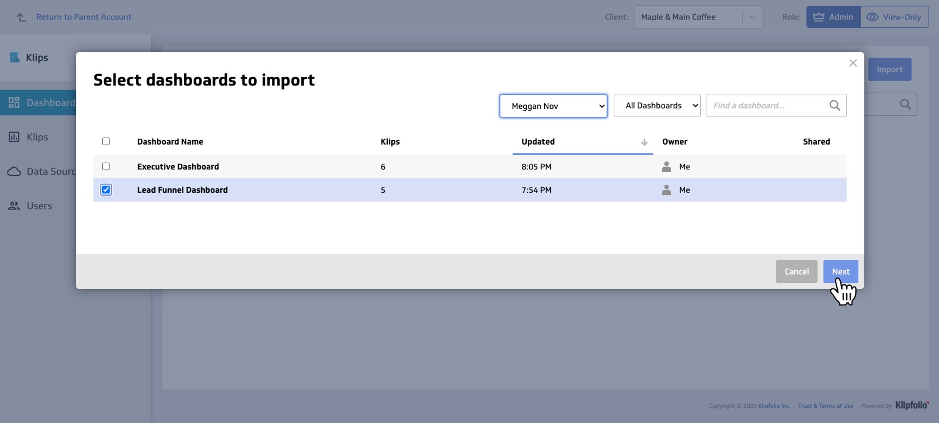 Klips Client Management Import5