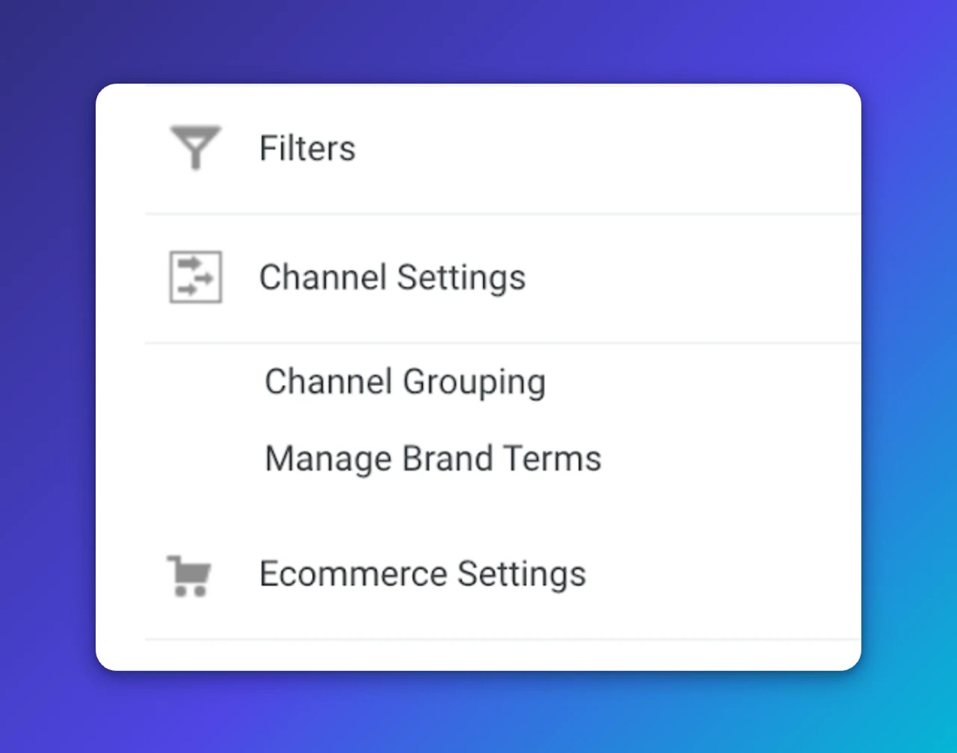 Setting up Facebook Ads as default channel in Google Analytics - Step 2 - channel grouping