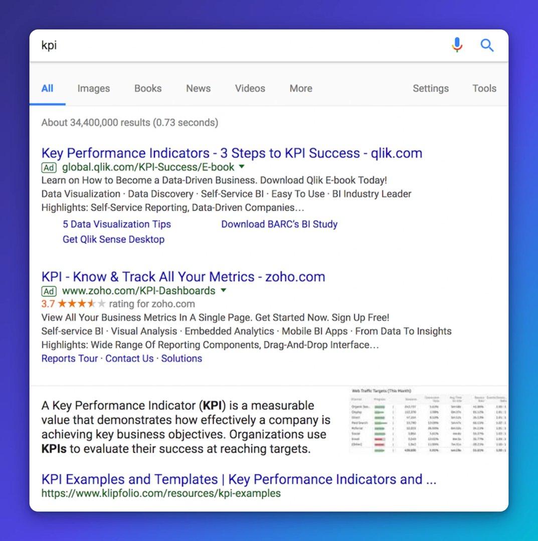 Google search results page for 