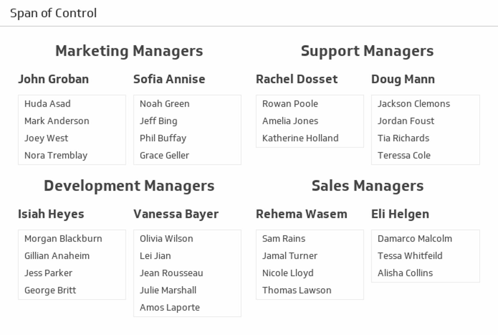 HR KPI Example - Span of Control Metric