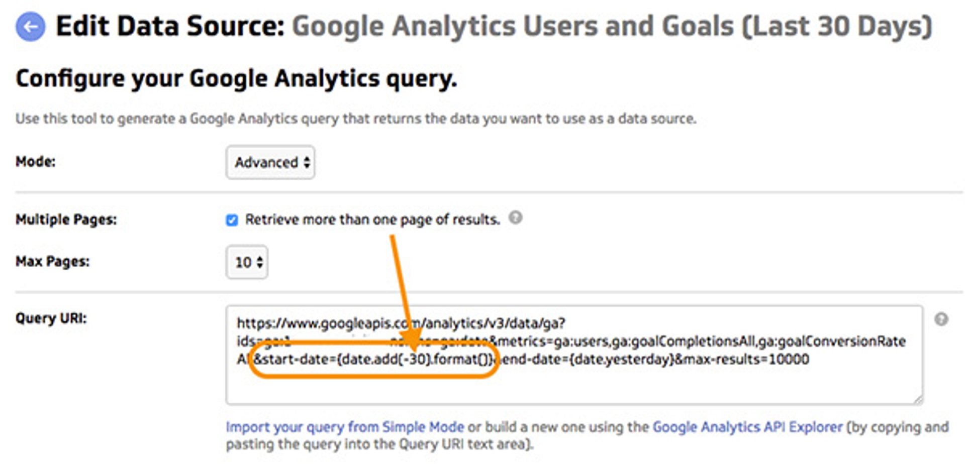 Date Range Edit Query