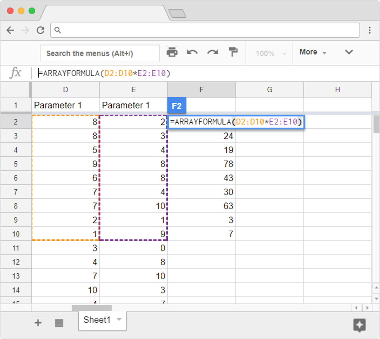 Google Sheets Infinite and Automatic Formulas