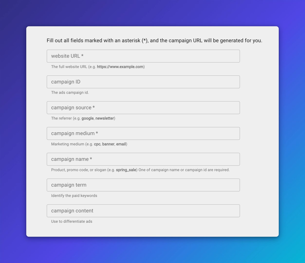 How to Track Facebook Ads in Google Analytics | Step 1 - Use a URL builder to create parameters