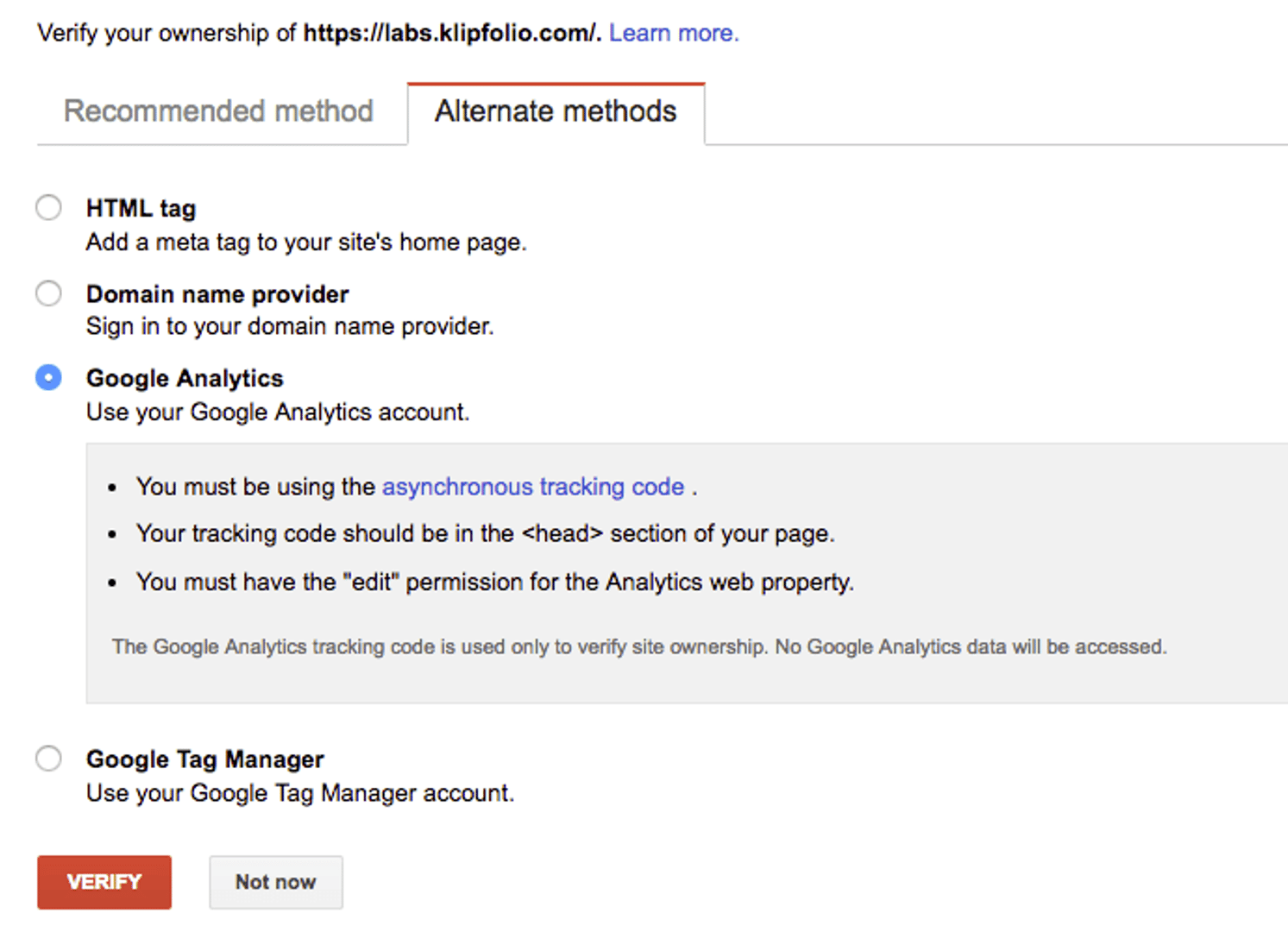 Google Analytics Search Console Step 2