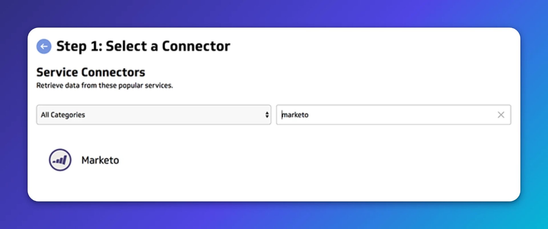 Klipfolio select a connector Marketo