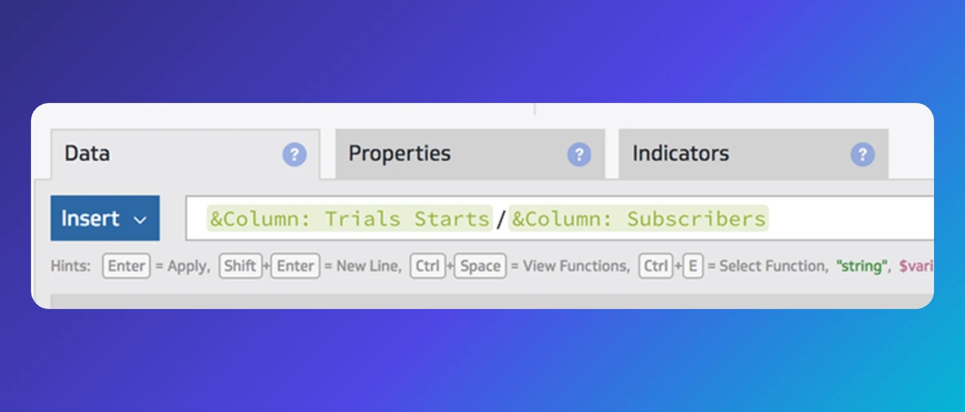 Klipfolio formula bar column trials starts subscribers