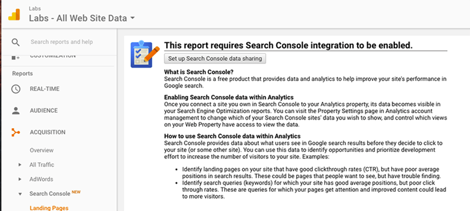 How to set up the Google Analytics-Search Console Integration | Google Analytics Search Console Step 1