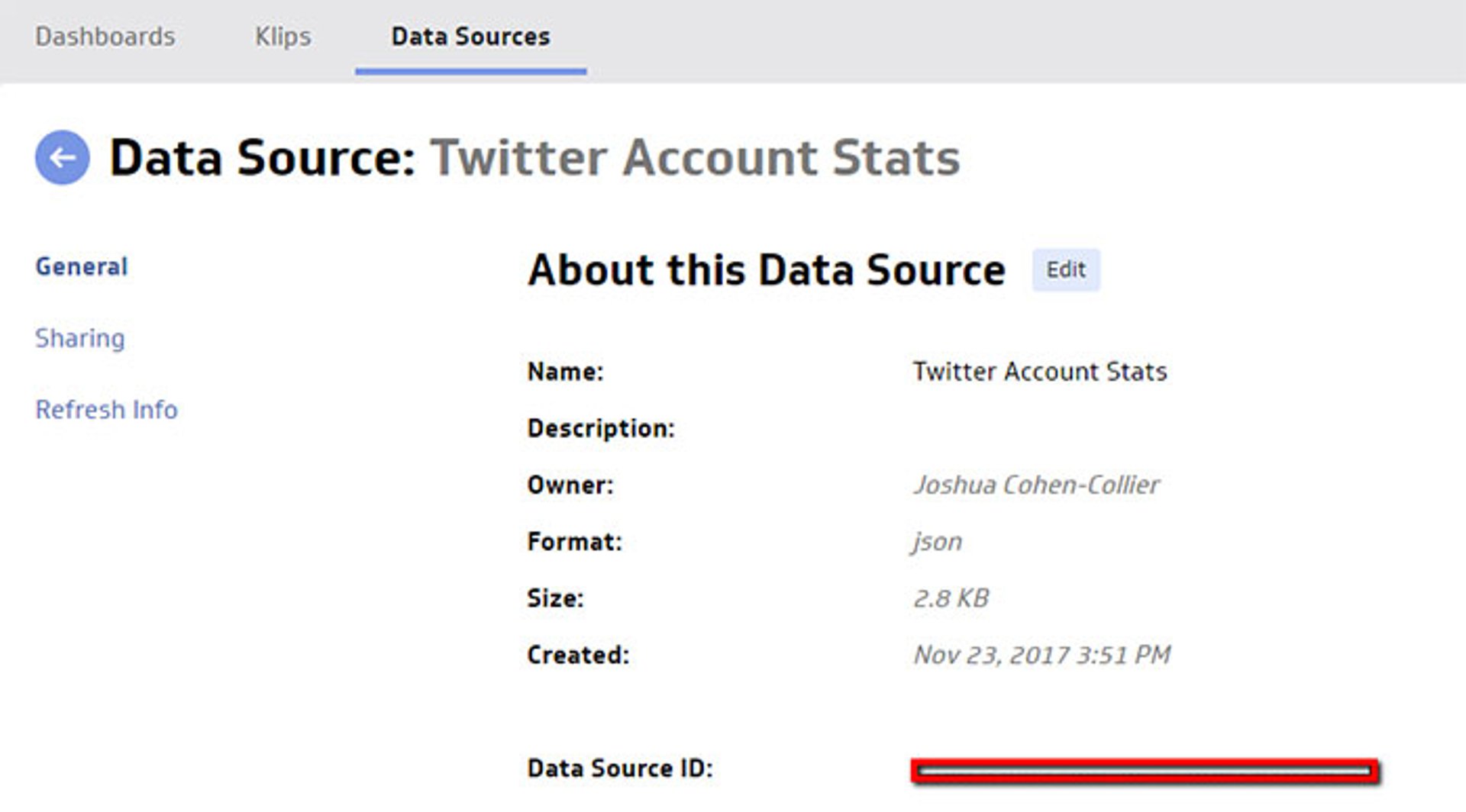 Data Source Twitter Account Stats