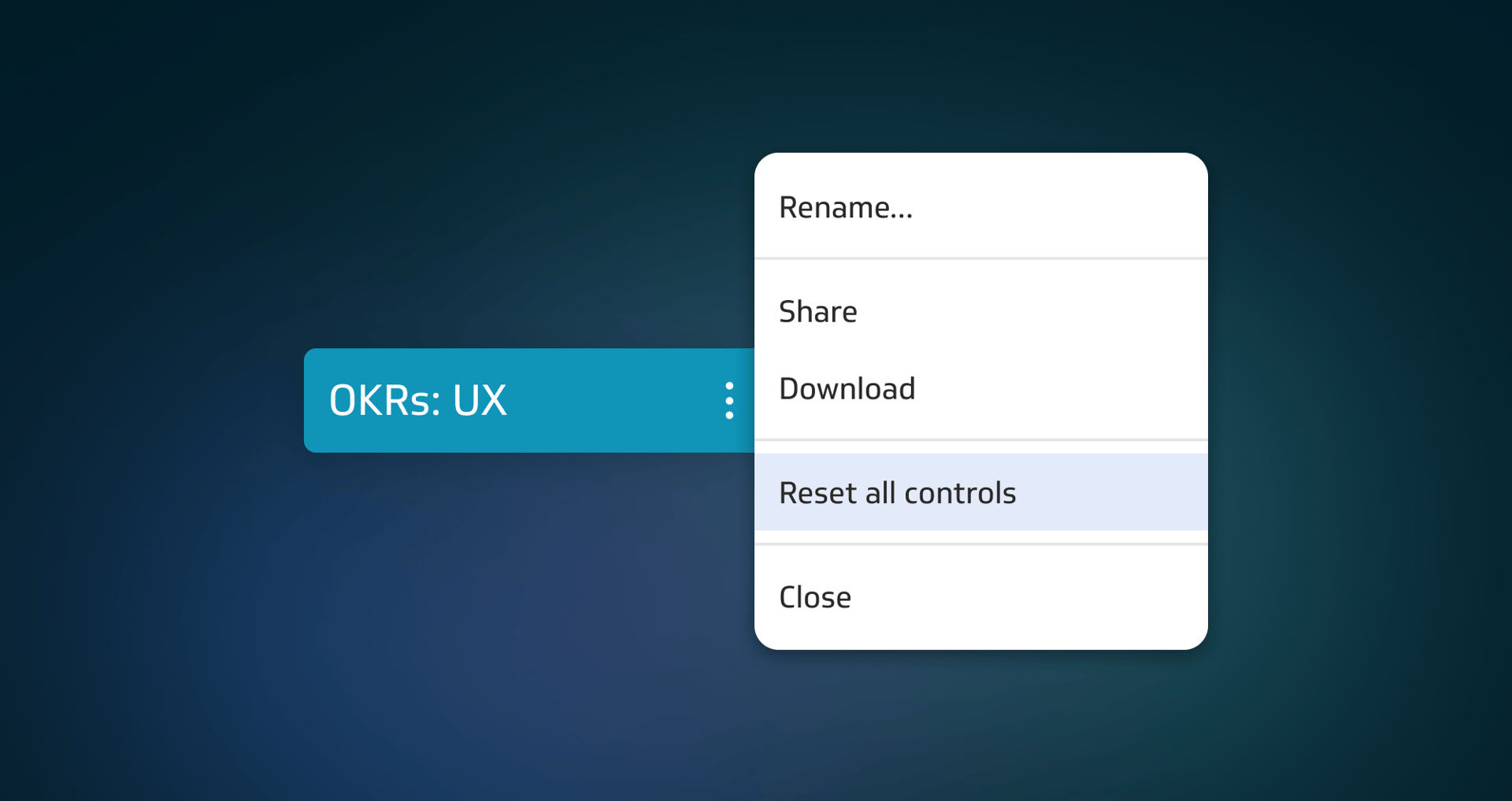 Reset user input controls