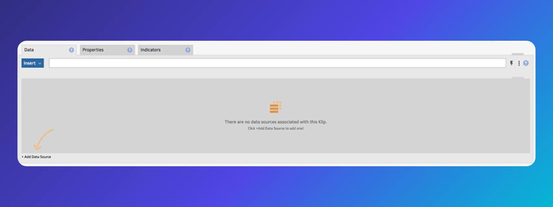 Klipfolio formula bar add data source