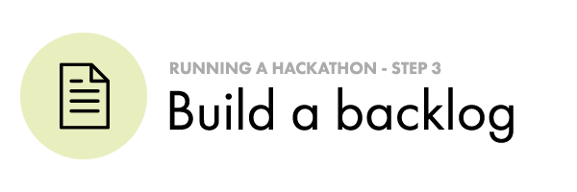 Build Backlog for Hackathon