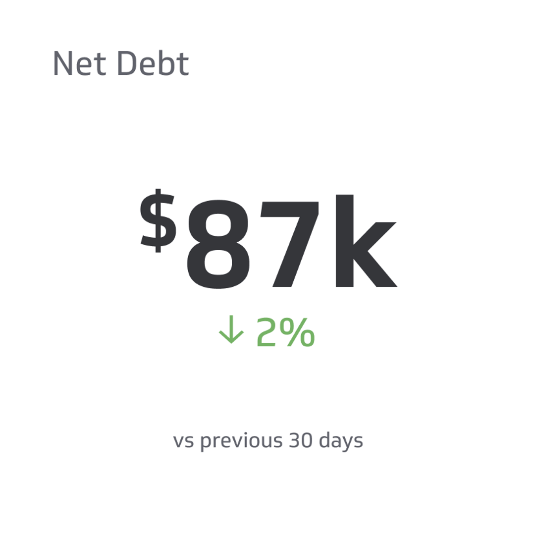 Financial KPI Example - Net Debt Metric