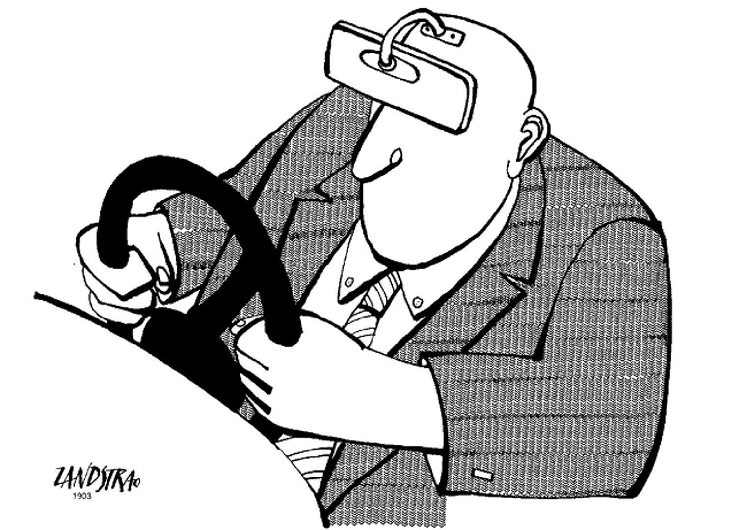 looking out the windshield not the rear-view mirror illustration