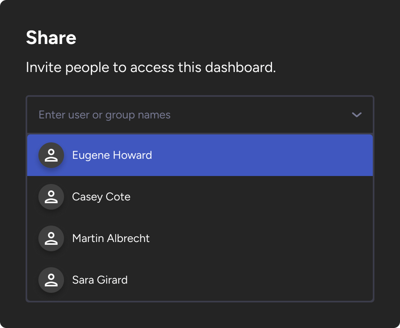 Public or private dashboard access