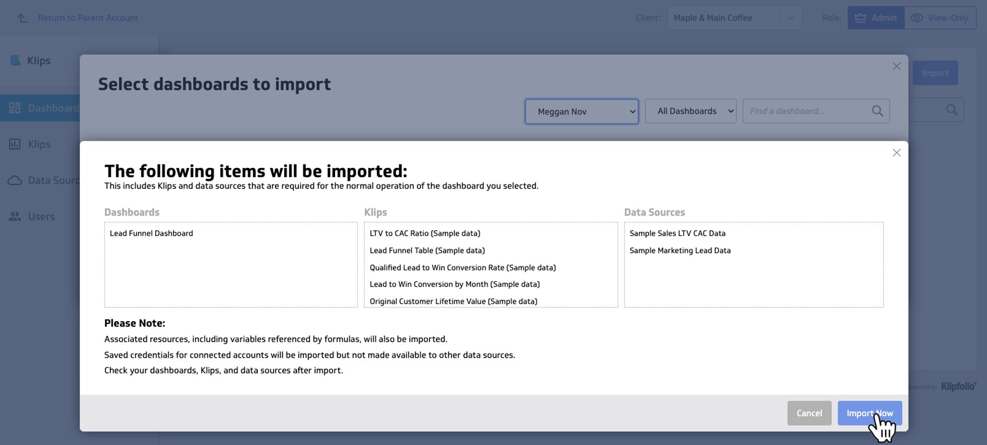 Klips Client Management Import6