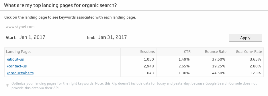 Google Search Console Top Landing Pages Organic Search.png